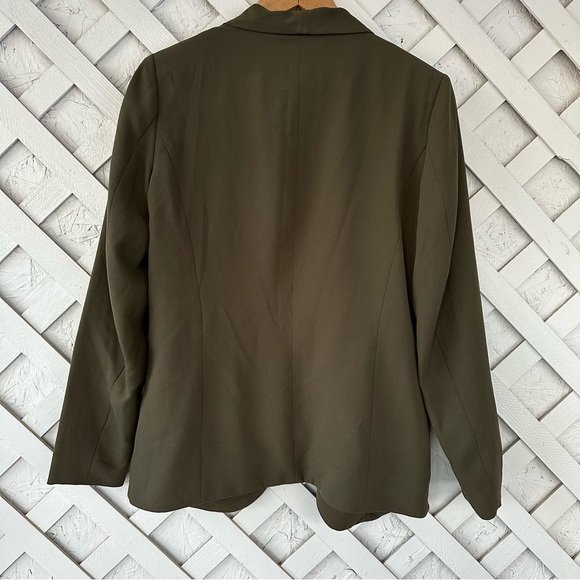 H&M open front blazer Olive Green w/pockets - Picture 2 of 6